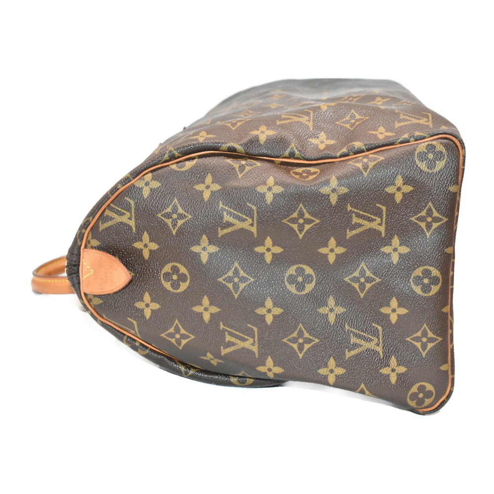 LOUIS VUITTON Speedy Monogram Brown Coated Canvas Handbag Boston Bag Classic - Picture 3 of 7